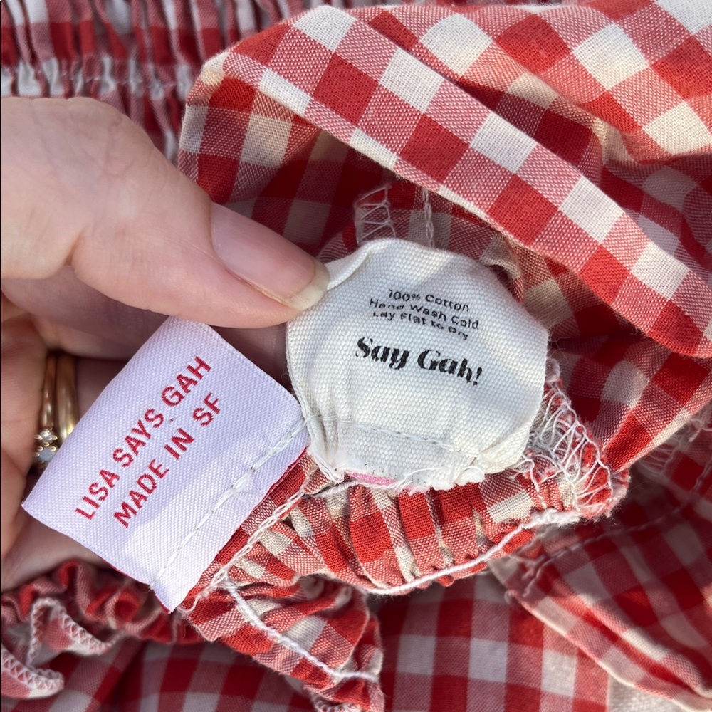 Lisa Says Gah Red Gingham Midi Dress - Picture 5 of 5